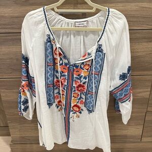 Johnny Was Embroidered Blouse